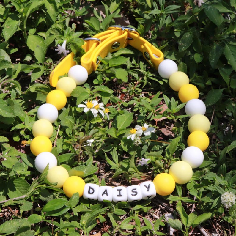 Custom beaded dog collar cute silicone bead accessories