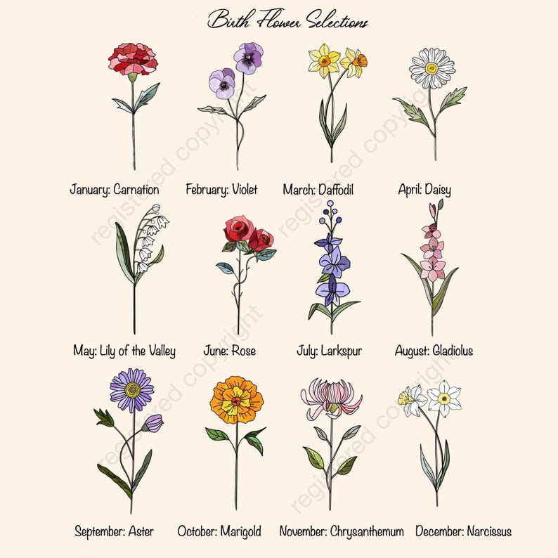 Family Birth Flower Bouquet Birth Month Flowers