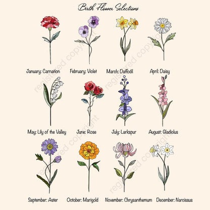 Family Birth Flower Bouquet Birth Month Flowers