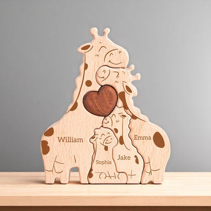 Personalized Giraffe Family Puzzle, Mothers Day Gift, Family Christmas Gift