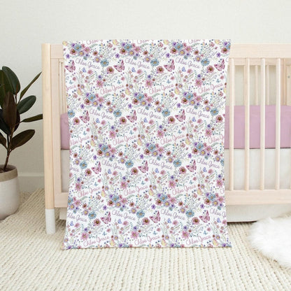 Personalized Girl Name Blanket, Custom Toddler Girl Gift