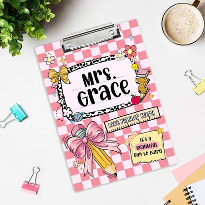 Personalized Teacher Clipboard: Acrylic School Supplies