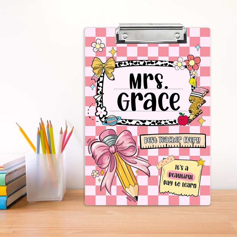 Personalized Teacher Clipboard: Acrylic School Supplies