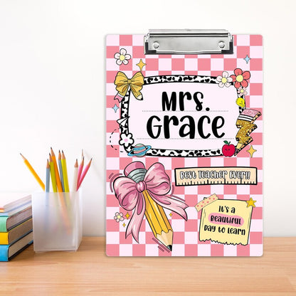 Personalized Teacher Clipboard: Acrylic School Supplies
