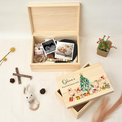 Cute Rabbits Design First Christmas Gift Box for Baby Boy/Girl