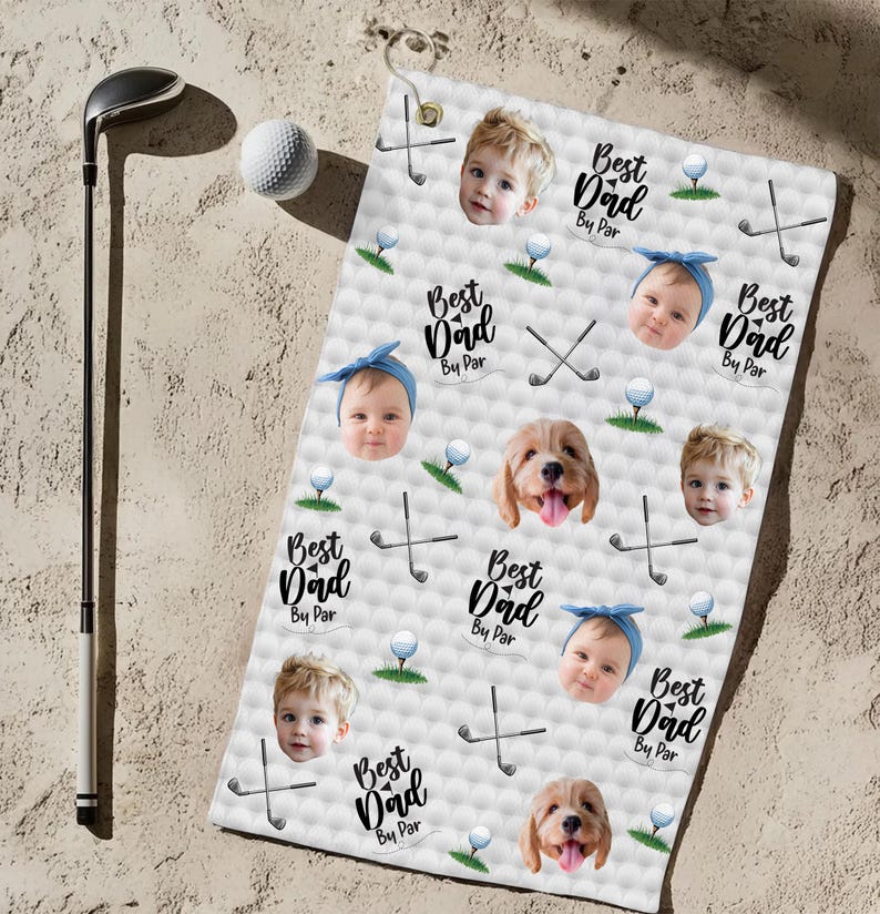 Custom Photo Golf Towel, Personalized Baby Face Golf Towel