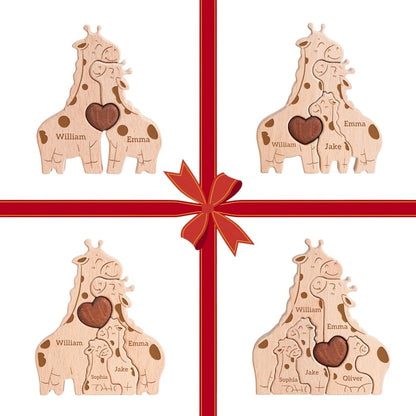 Personalized Giraffe Family Puzzle, Mothers Day Gift, Family Christmas Gift
