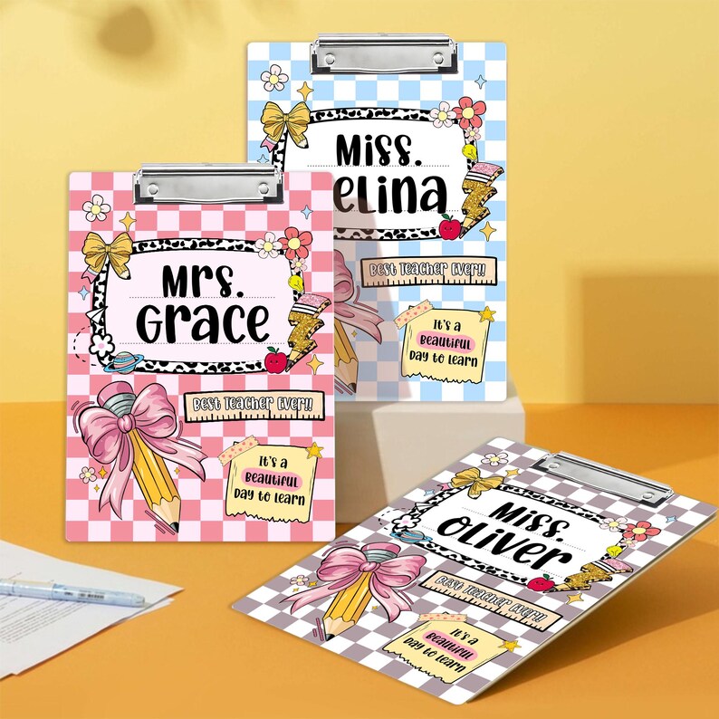 Personalized Teacher Clipboard: Acrylic School Supplies
