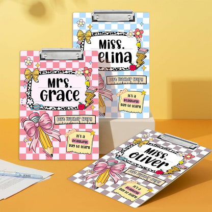 Personalized Teacher Clipboard: Acrylic School Supplies