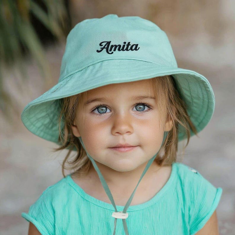 Custom Name Baby Hat, Personalized Toddler Sun Hat for Summer