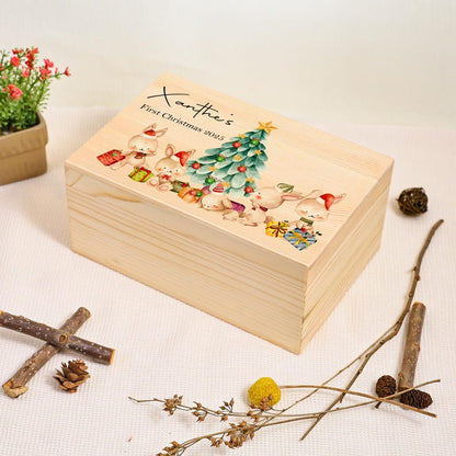 Cute Rabbits Design First Christmas Gift Box for Baby Boy/Girl