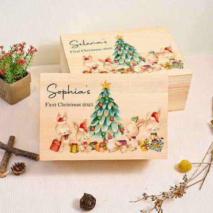 Cute Rabbits Design First Christmas Gift Box for Baby Boy/Girl