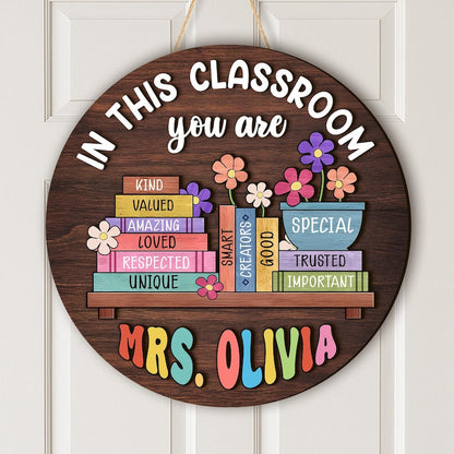 Custom Teacher Door Hanger: In This Classroom