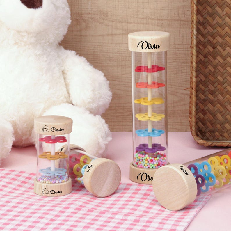 Engraved Children's Musical Rain Tube–Sensory Toy,Custom Name Baby Gift