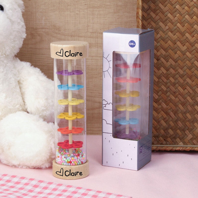 Engraved Children's Musical Rain Tube–Sensory Toy,Custom Name Baby Gift