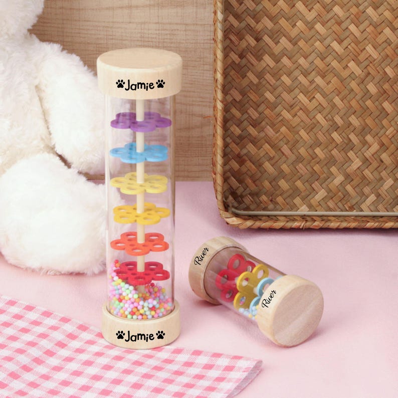 Engraved Children's Musical Rain Tube–Sensory Toy,Custom Name Baby Gift