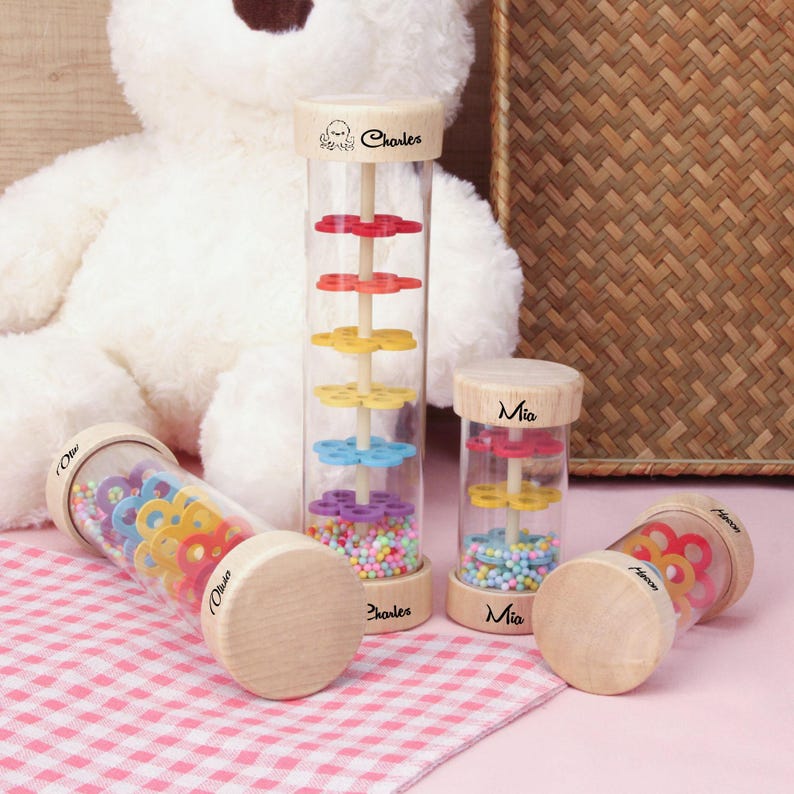 Engraved Children's Musical Rain Tube–Sensory Toy,Custom Name Baby Gift