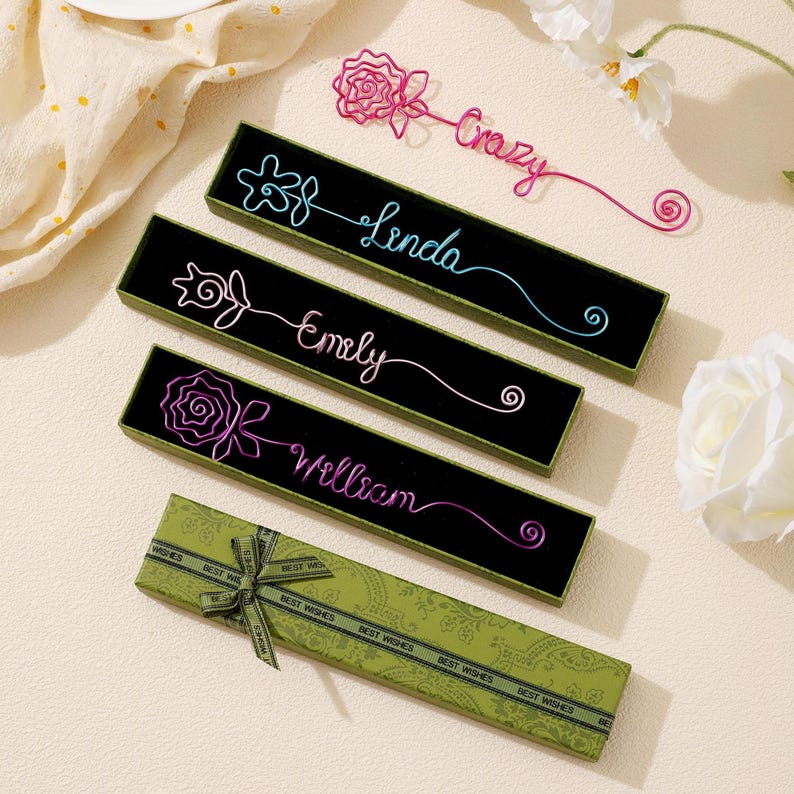 Wire Name Bookmark with Gift Box, Teacher Thank You Gifts, Book Lovers Gifts
