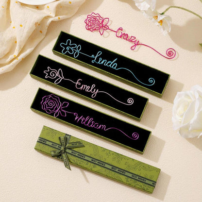 Wire Name Bookmark with Gift Box, Teacher Thank You Gifts, Book Lovers Gifts