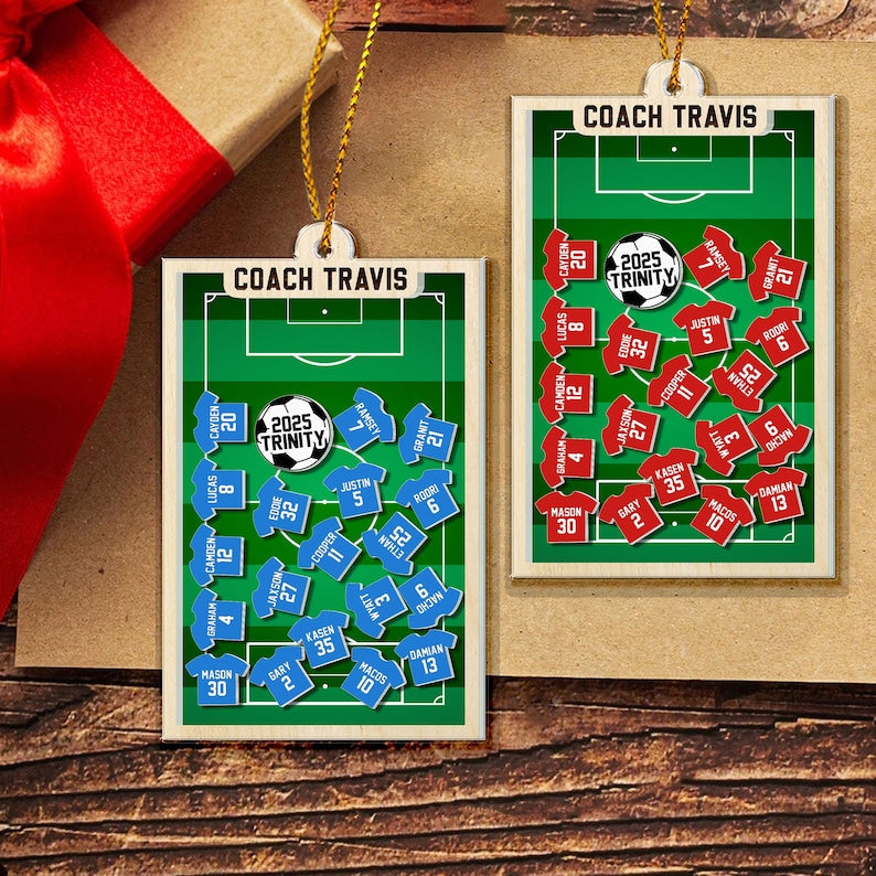 Personalized Soccer Coach Gift: Custom Shaker Ornament
