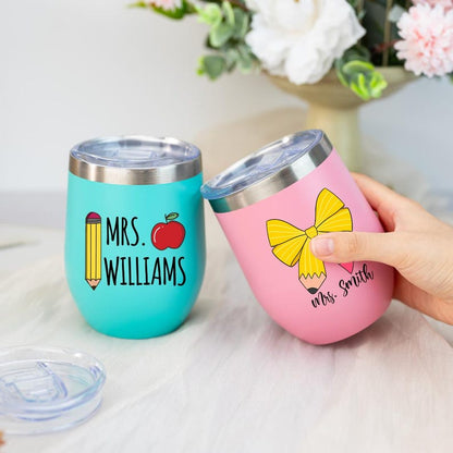Custom Christmas Gift,Wine Tumbler,Personalised Teacher Tumbler