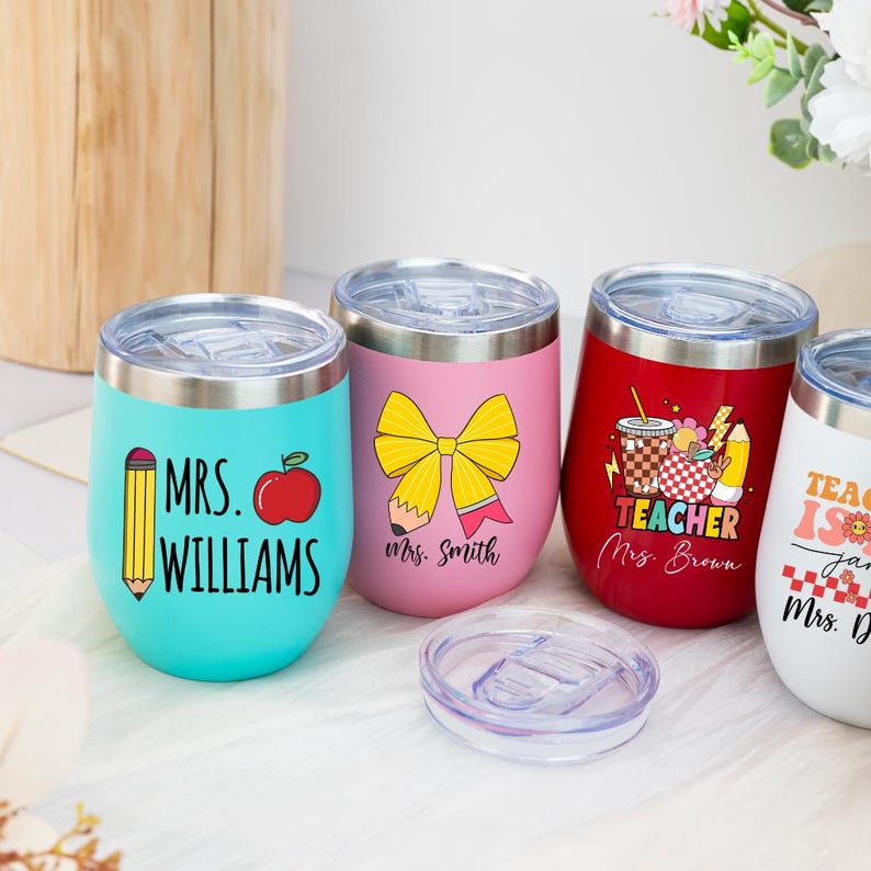Custom Christmas Gift,Wine Tumbler,Personalised Teacher Tumbler
