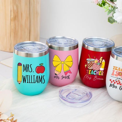 Custom Christmas Gift,Wine Tumbler,Personalised Teacher Tumbler