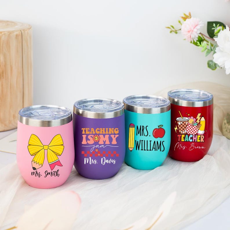 Custom Christmas Gift,Wine Tumbler,Personalised Teacher Tumbler