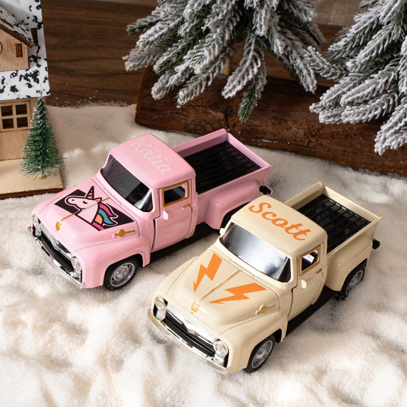 Personalized Toy Pickup Truck, Custom Name Gift for Kids, Boys Girls, 1st Birthday