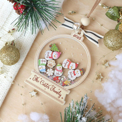 Personalized Snowman Family Christmas Ornament 2025