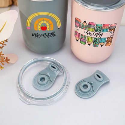 Personalised Teacher Tumbler with Name, Custom Wine Cup