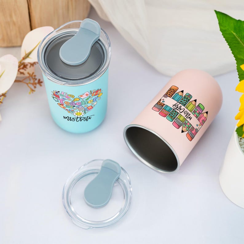 Personalised Teacher Tumbler with Name, Custom Wine Cup