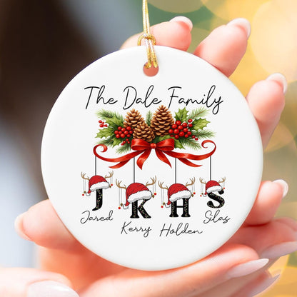 Custom Family Christmas Ornament, Personalized Name Ornament