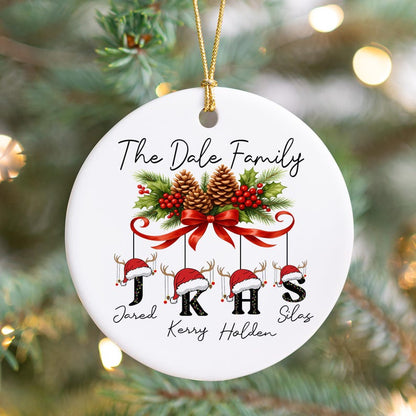 Custom Family Christmas Ornament, Personalized Name Ornament