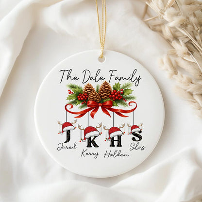 Custom Family Christmas Ornament, Personalized Name Ornament