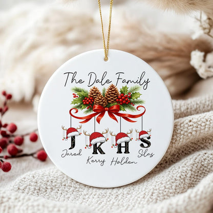 Custom Family Christmas Ornament, Personalized Name Ornament