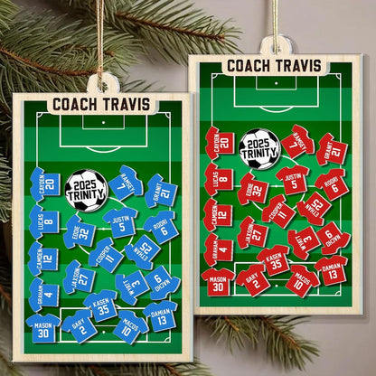 Personalized Soccer Coach Gift: Custom Shaker Ornament