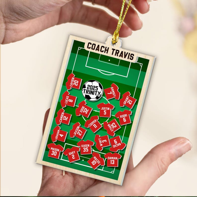 Personalized Soccer Coach Gift: Custom Shaker Ornament
