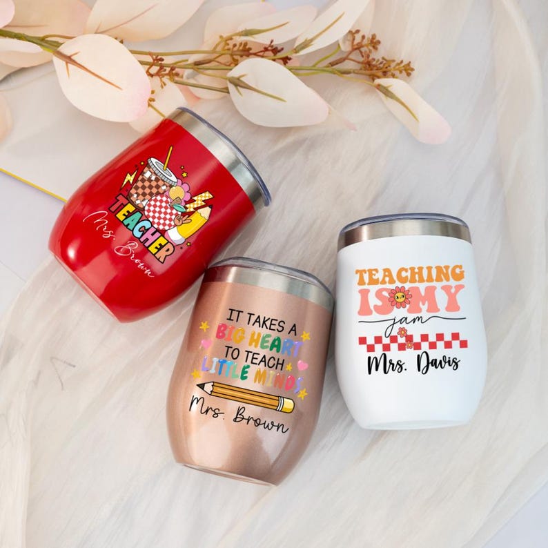 Custom Christmas Gift,Wine Tumbler,Personalised Teacher Tumbler