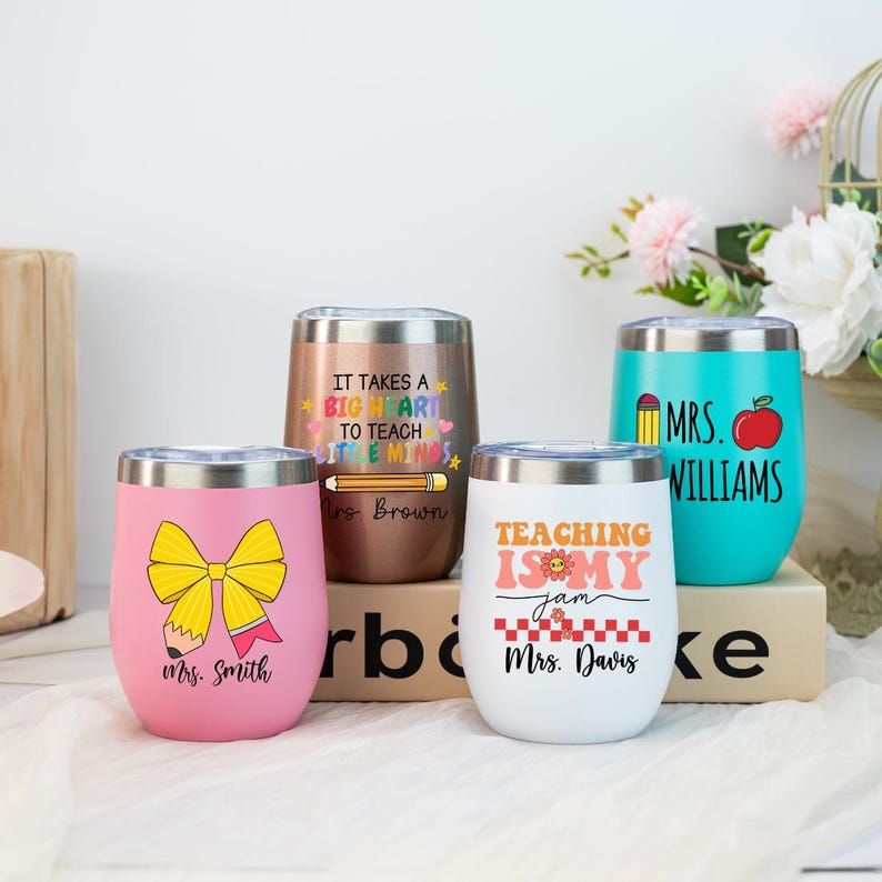 Custom Christmas Gift,Wine Tumbler,Personalised Teacher Tumbler