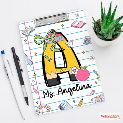 Custom Teacher Clipboard With Name, Back To School Gift