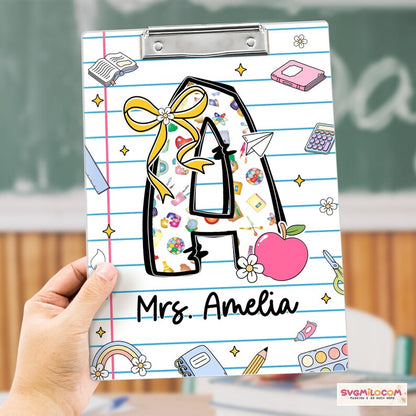 Custom Teacher Clipboard With Name, Back To School Gift