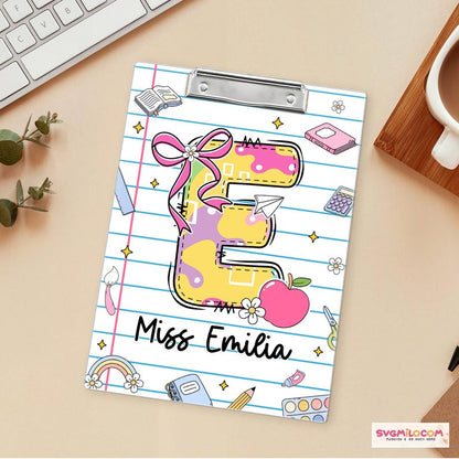 Custom Teacher Clipboard With Name, Back To School Gift