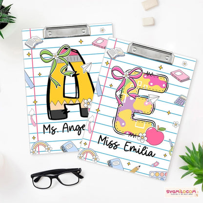 Custom Teacher Clipboard With Name, Back To School Gift
