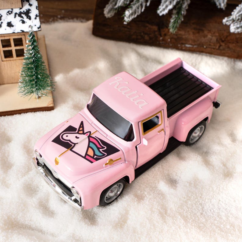Personalized Toy Pickup Truck, Custom Name Gift for Kids, Boys Girls, 1st Birthday
