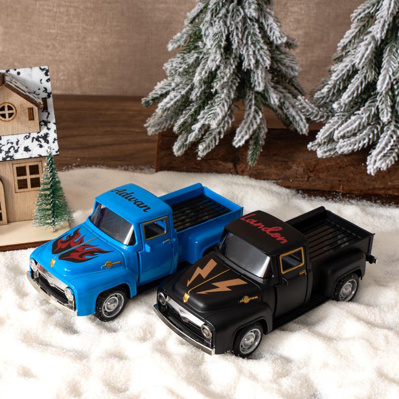 Personalized Toy Pickup Truck, Custom Name Gift for Kids, Boys Girls, 1st Birthday
