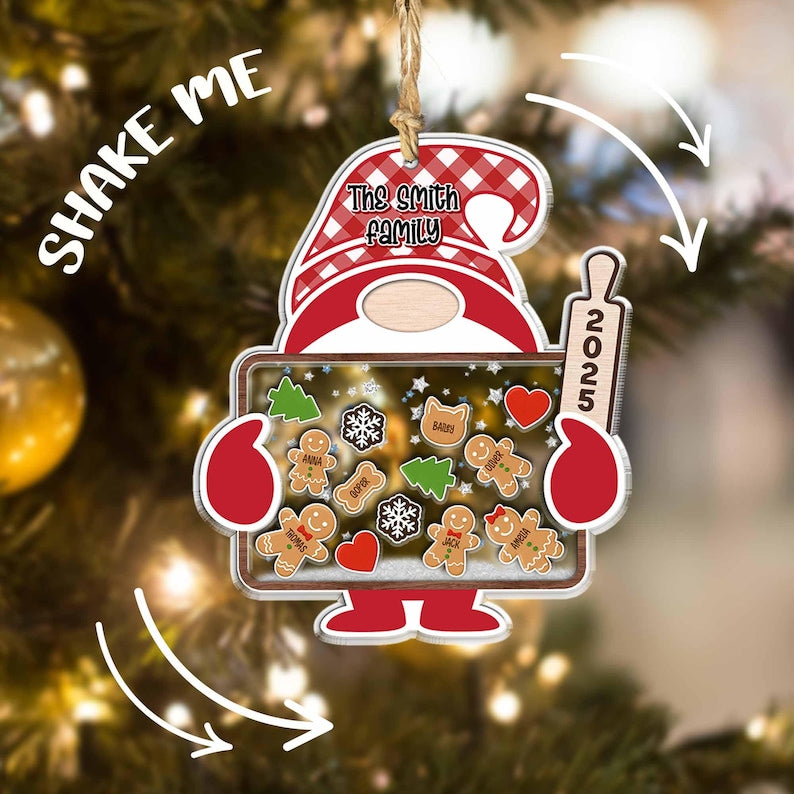 Personalized Gingerbread With Hat Family Christmas Ornament
