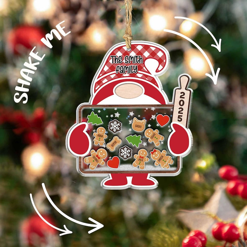 Personalized Gingerbread With Hat Family Christmas Ornament