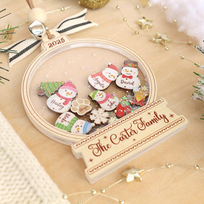 Personalized Snowman Family Christmas Ornament 2025