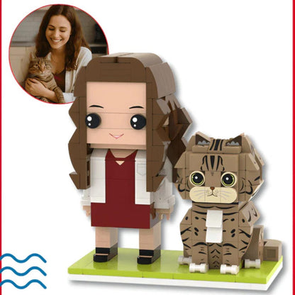 Custom Brick Mini Figures of You and Pets